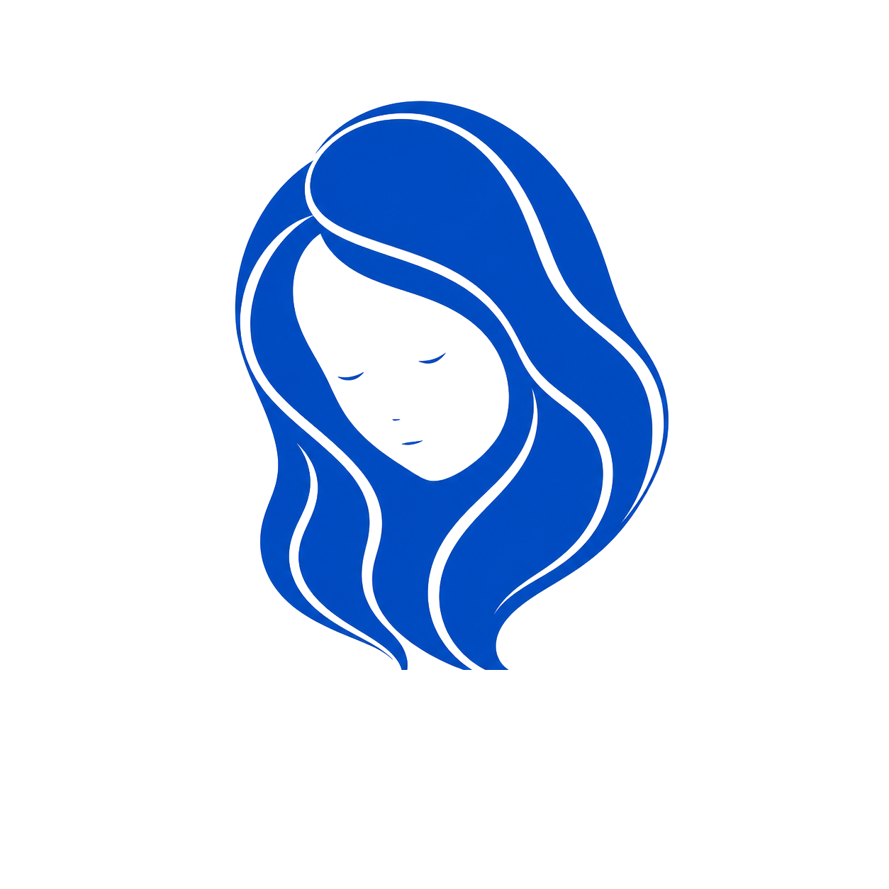 Gigi Beauty Lab minimalist blue line-art portrait